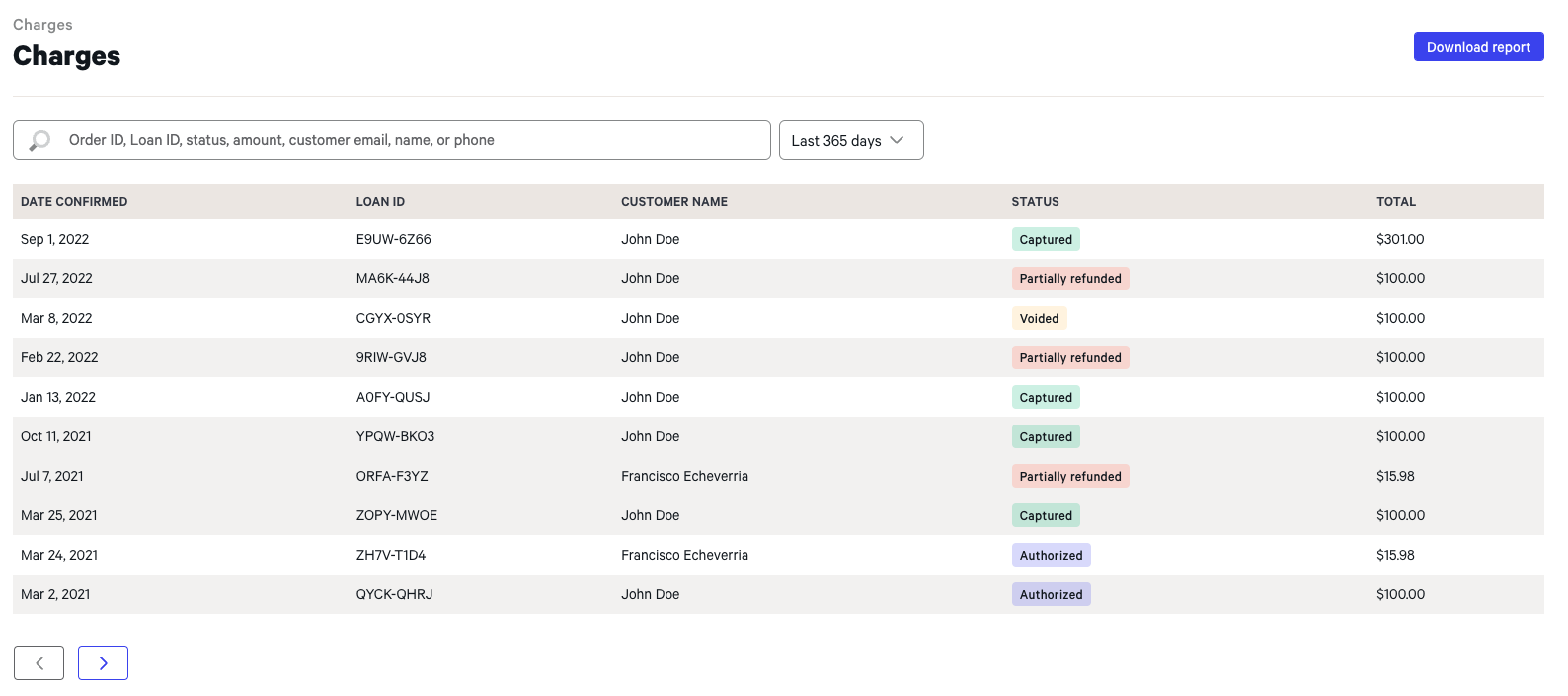 Charges (transaction) events and statuses Affirm US (English)