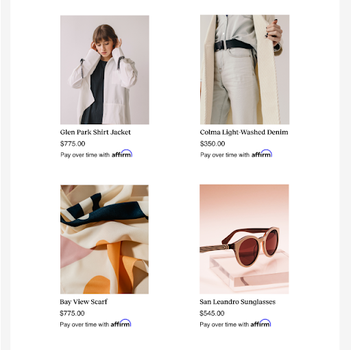 Buy sunglasses outlet with affirm