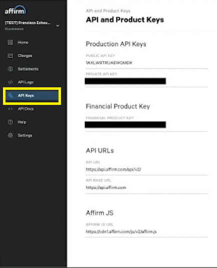 1._Affirm_Dashboard_-_API_Keys_Section.png